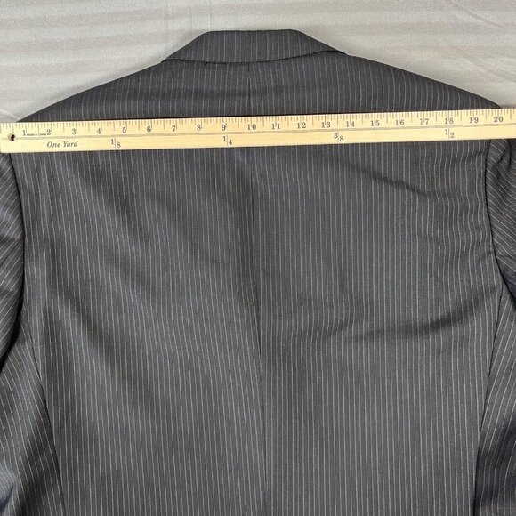 Hugo Boss Suit Mens 46 Long Gray Pinstripe Wool Two Button Jacket Pants 38x32 - Picture 9 of 16